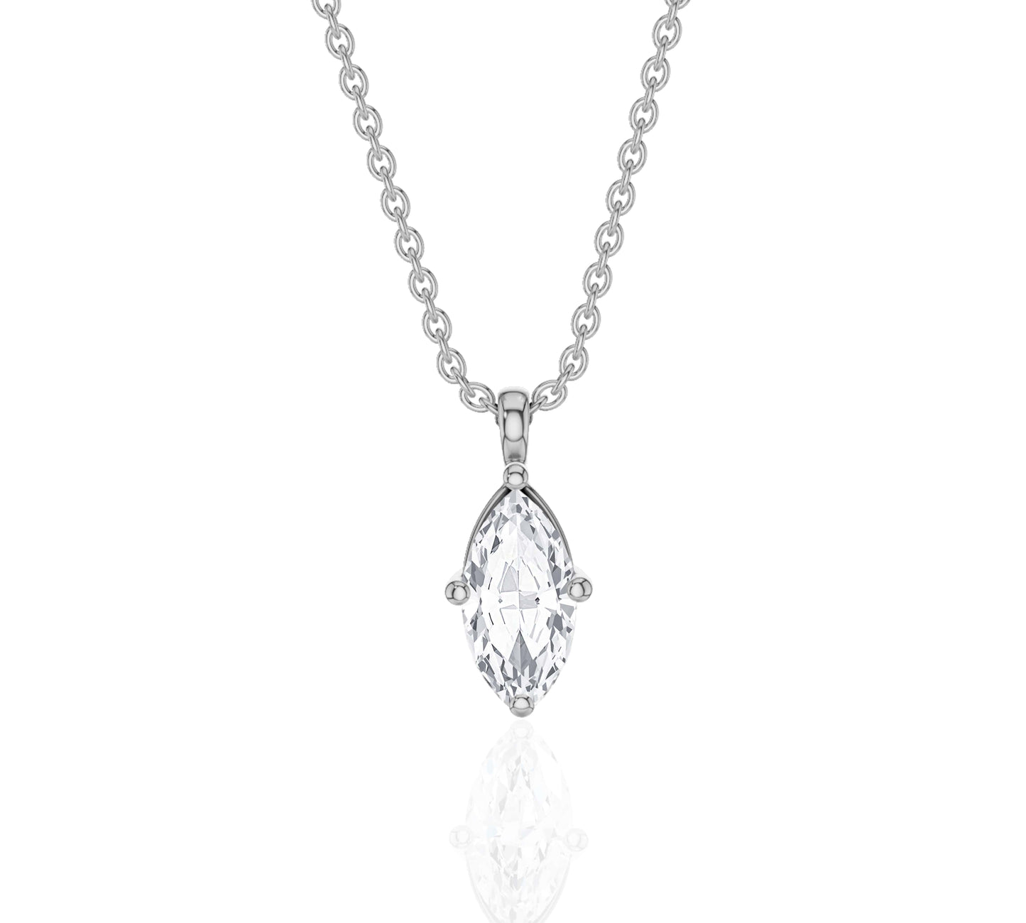 white gold solitaire diamond necklace