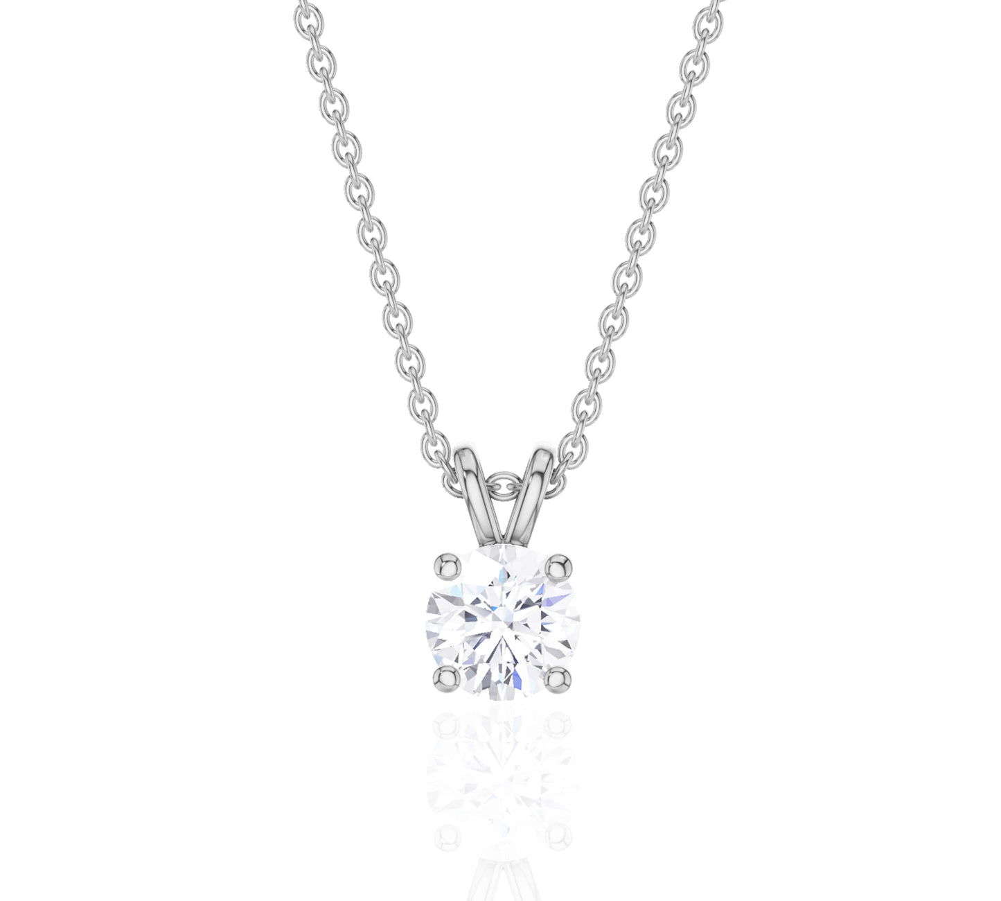 white gold solitaire necklace
