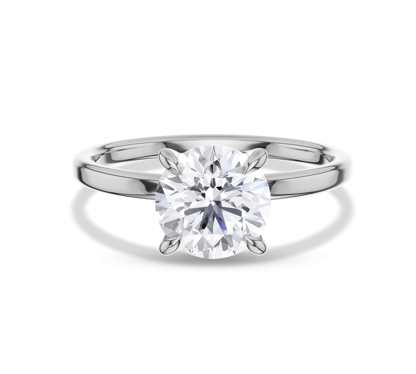 Minimalist round diamond ring in solid gold