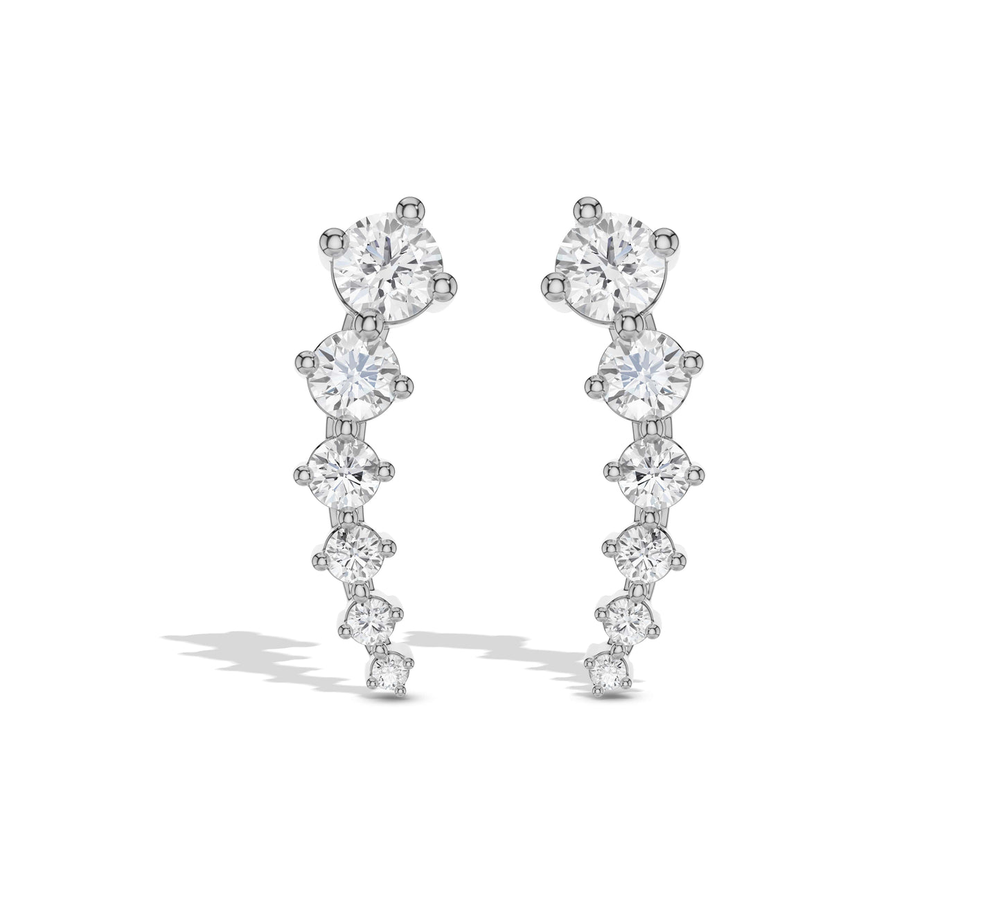 White gold diamond drop earrings elegant style