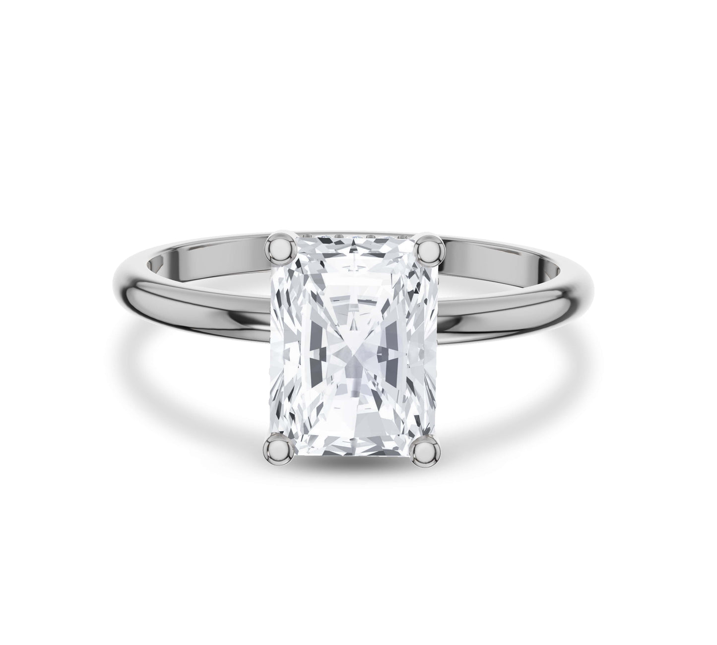 White gold radiant ring
