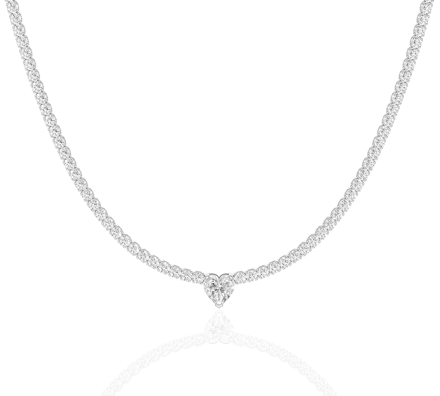 white gold tennis necklace diamond