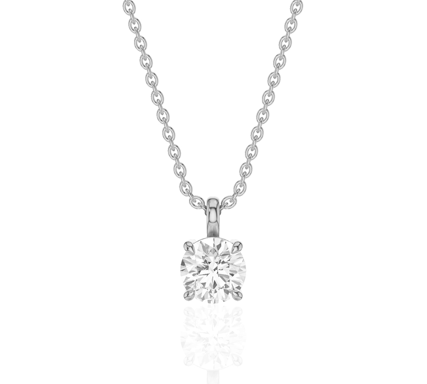 white gold solitaire diamond necklaces