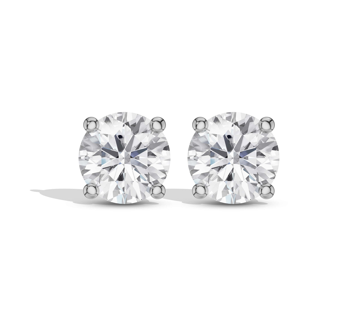 Round shape solitaire earrings