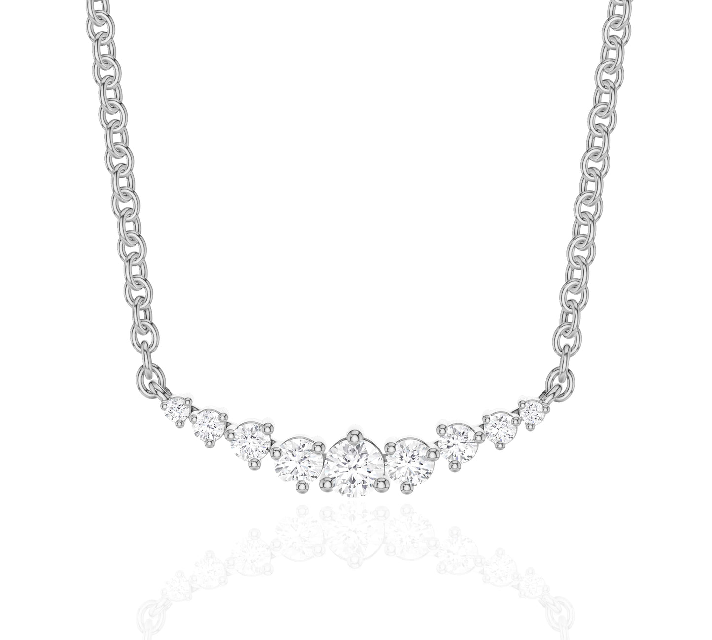 diamond bar necklace white gold