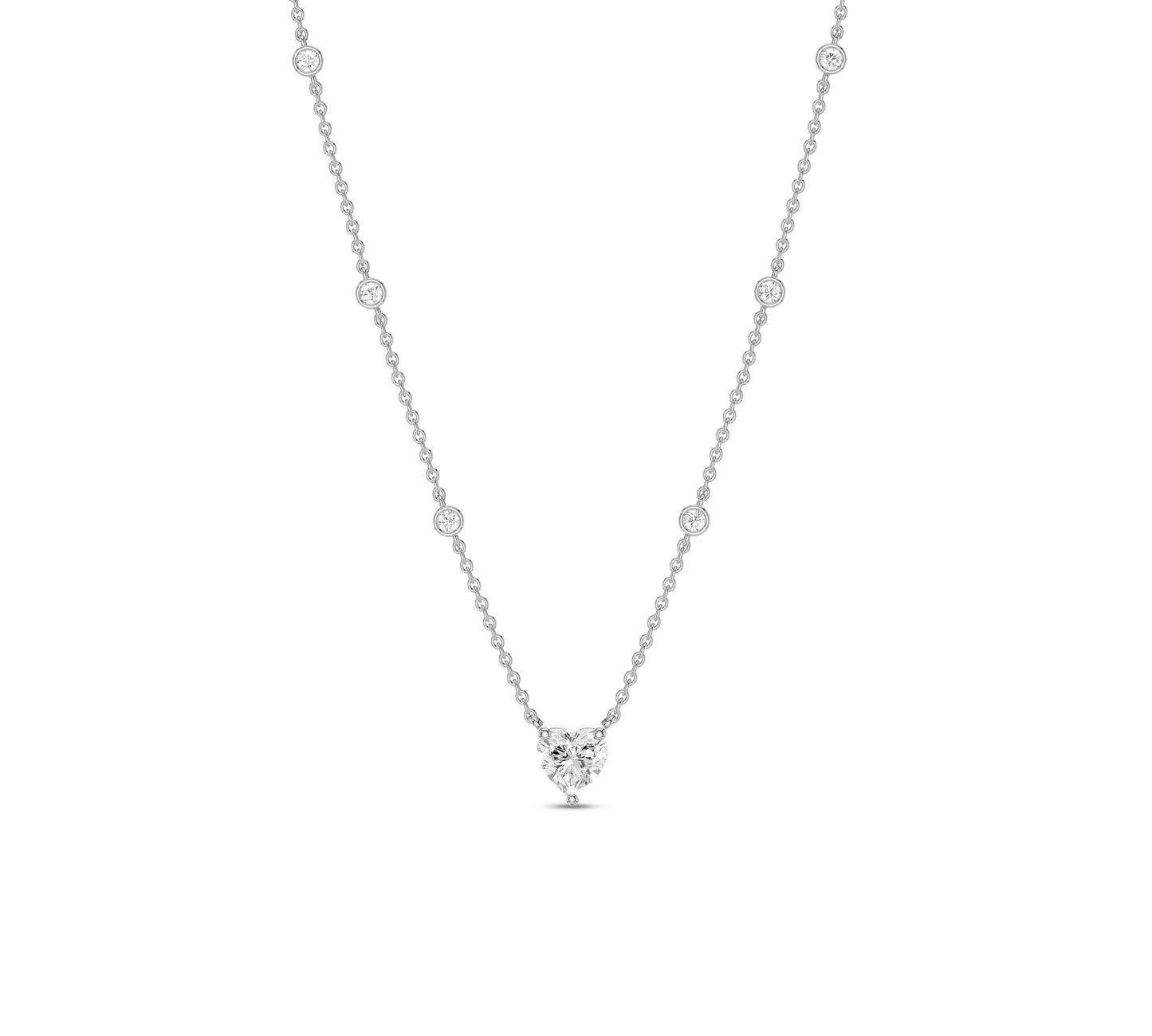 white gold station necklace