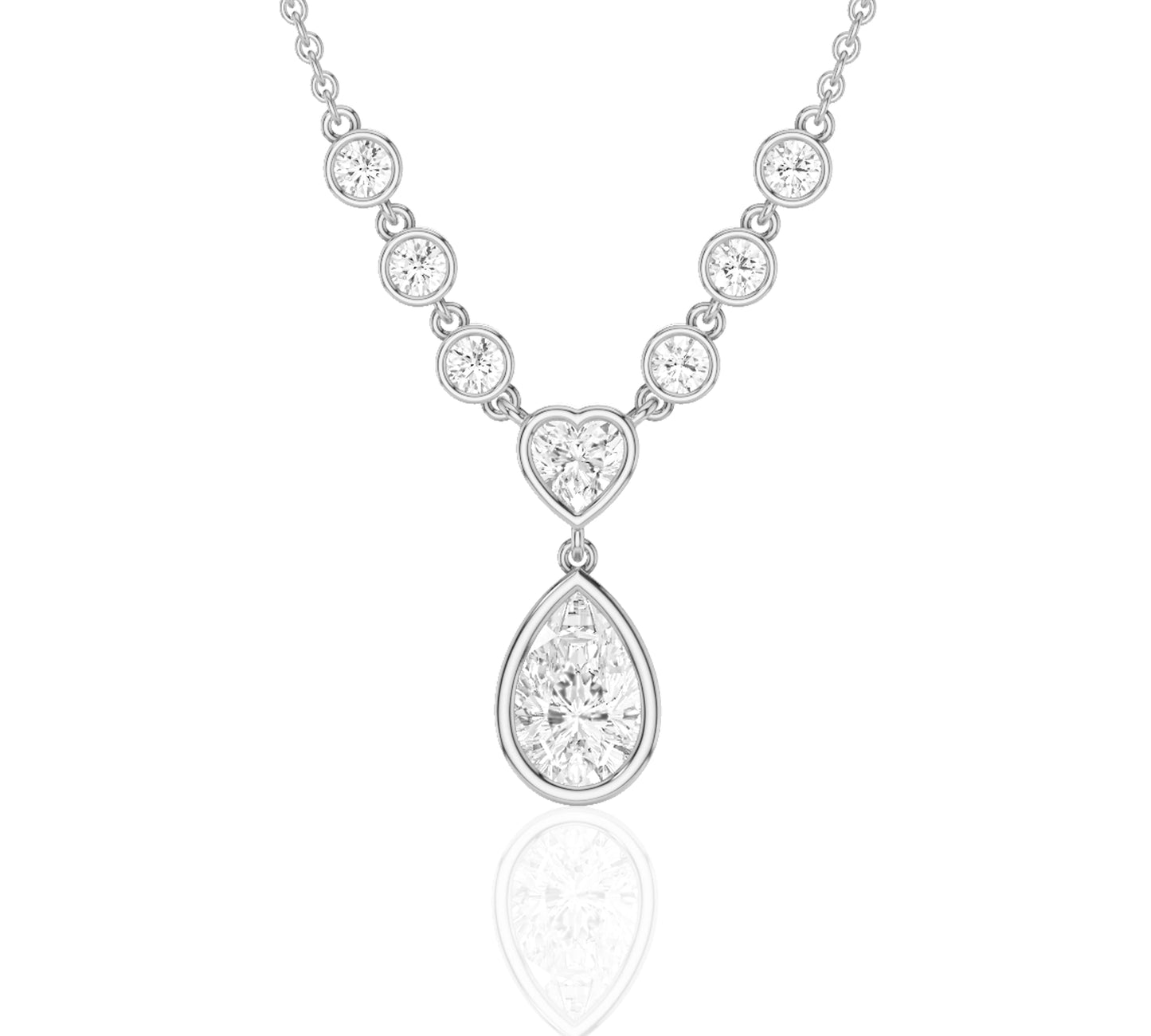 white gold long pendant necklace