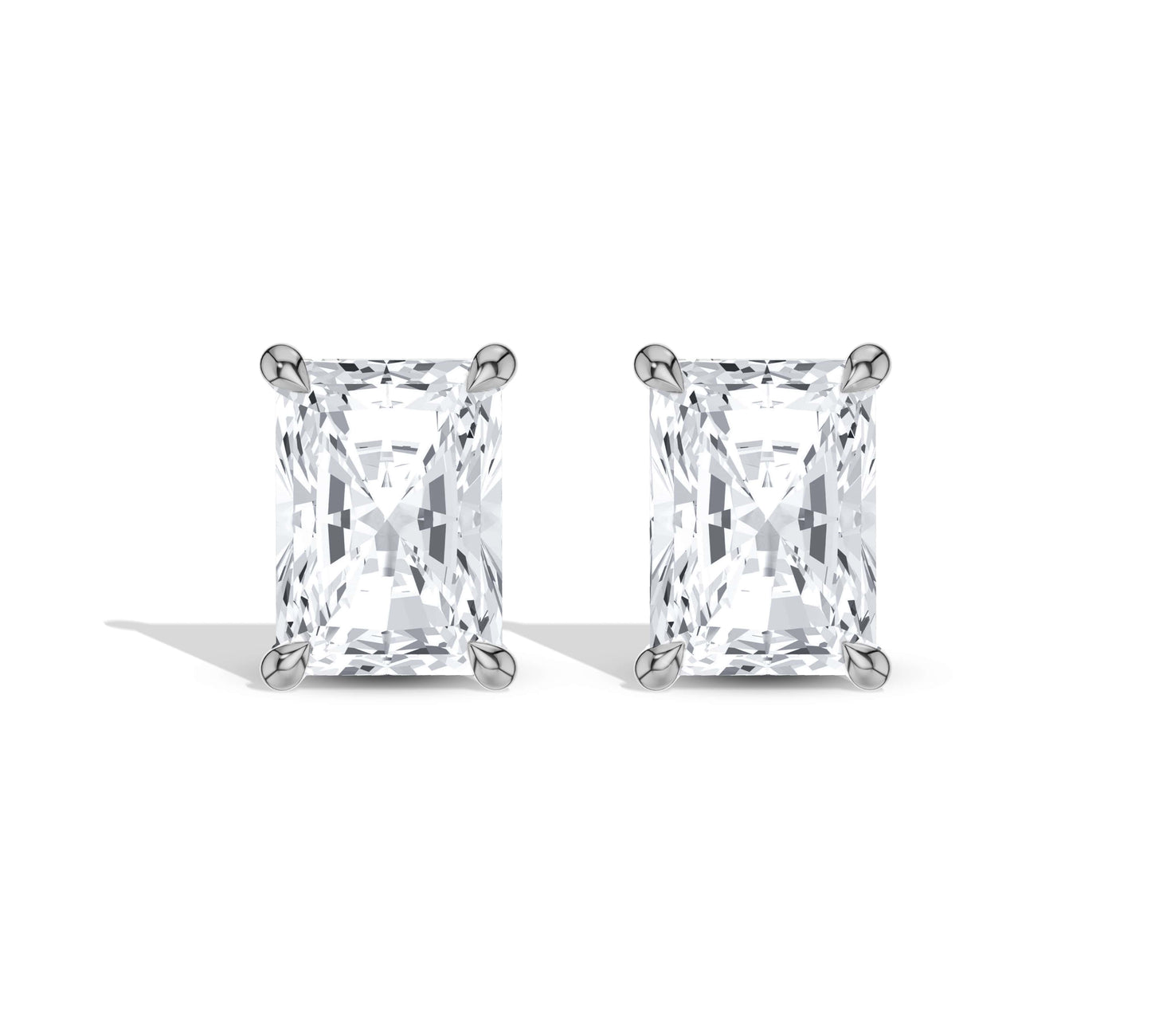 Solitaire radiant cut studs