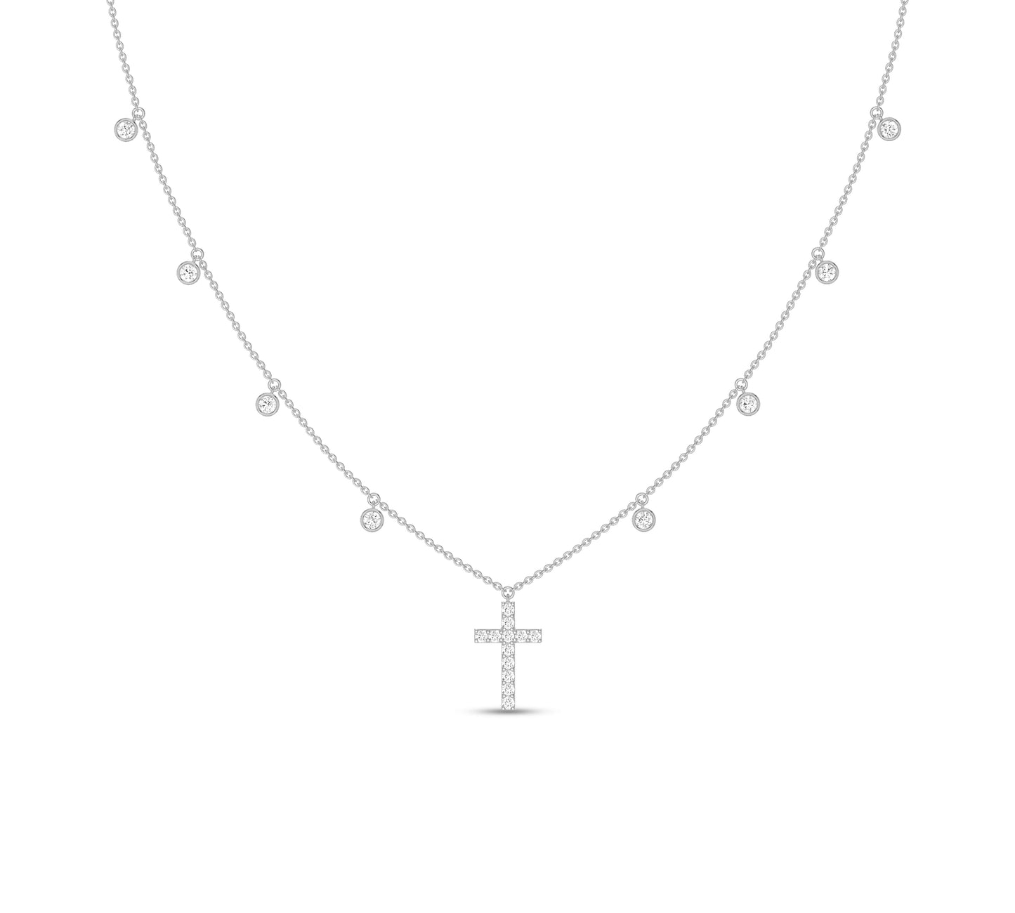 Classic diamond cross necklace for everyday wear