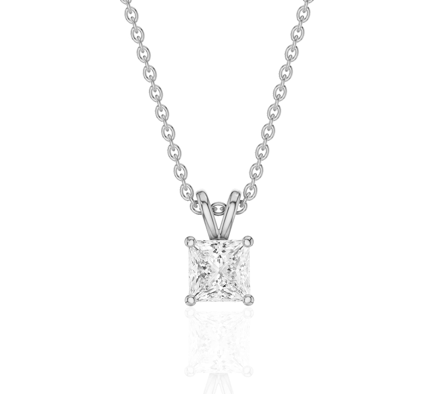 gold diamond pendant in white gold