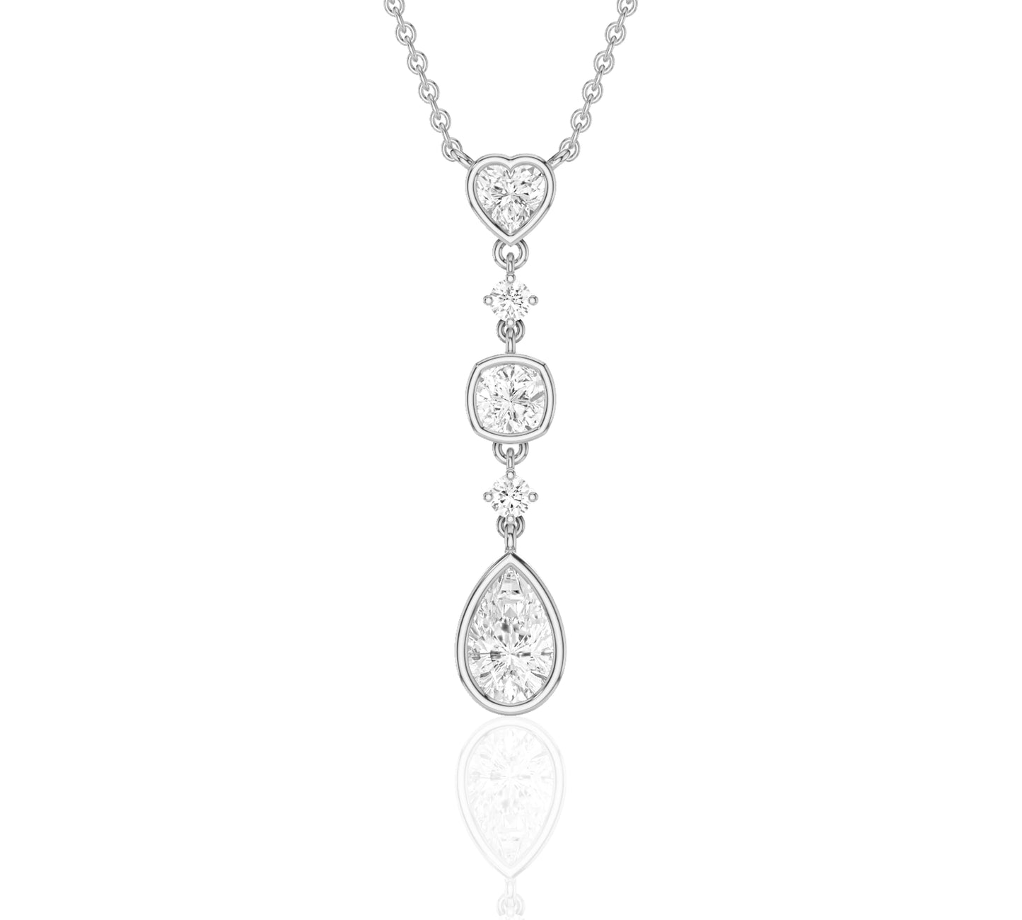 white gold heart diamond pendant necklace