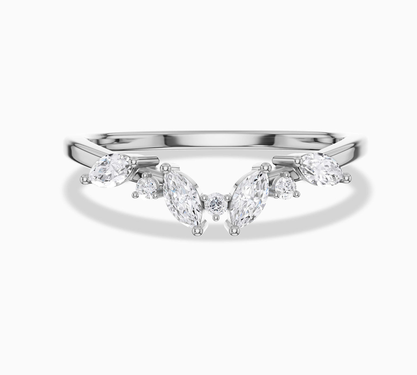 white gold dainty wedding rings