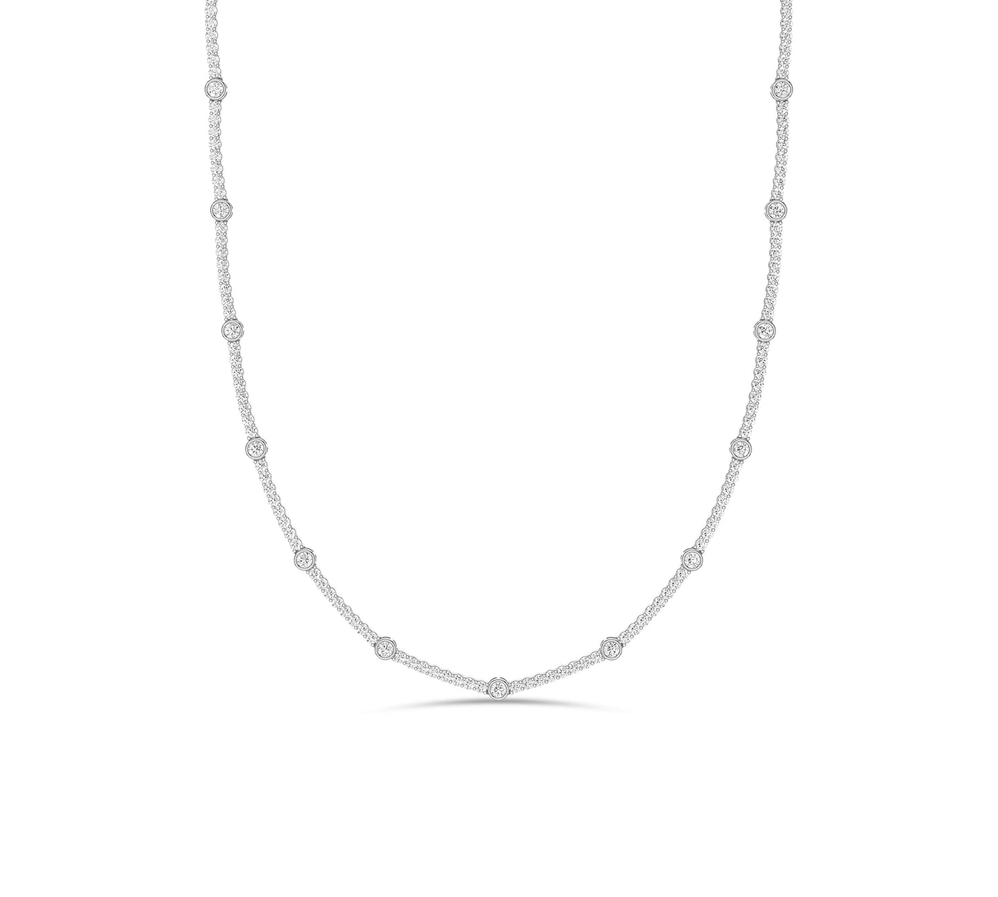 Classic everyday diamond necklace with fine gold chain