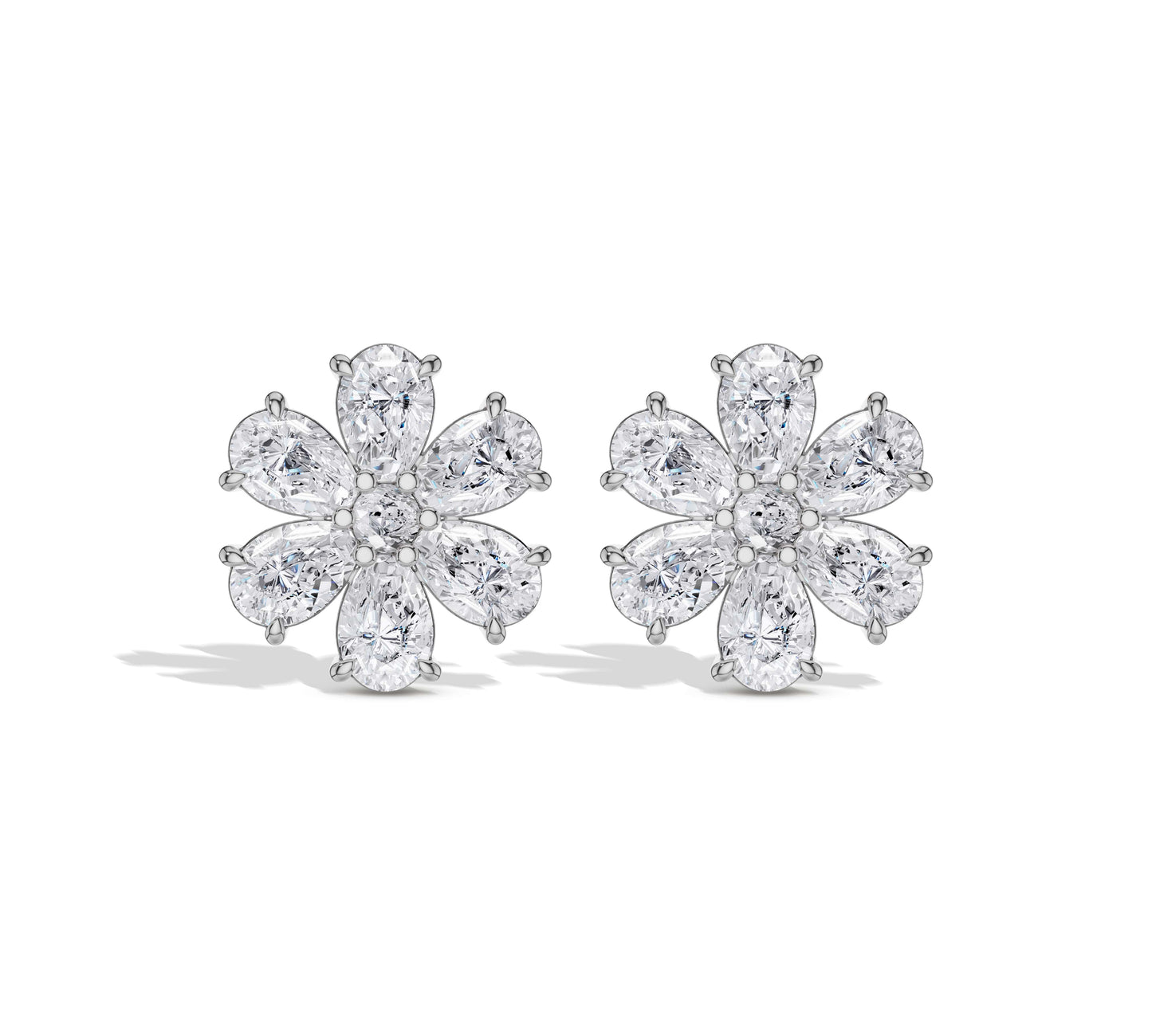 White gold stud earrings