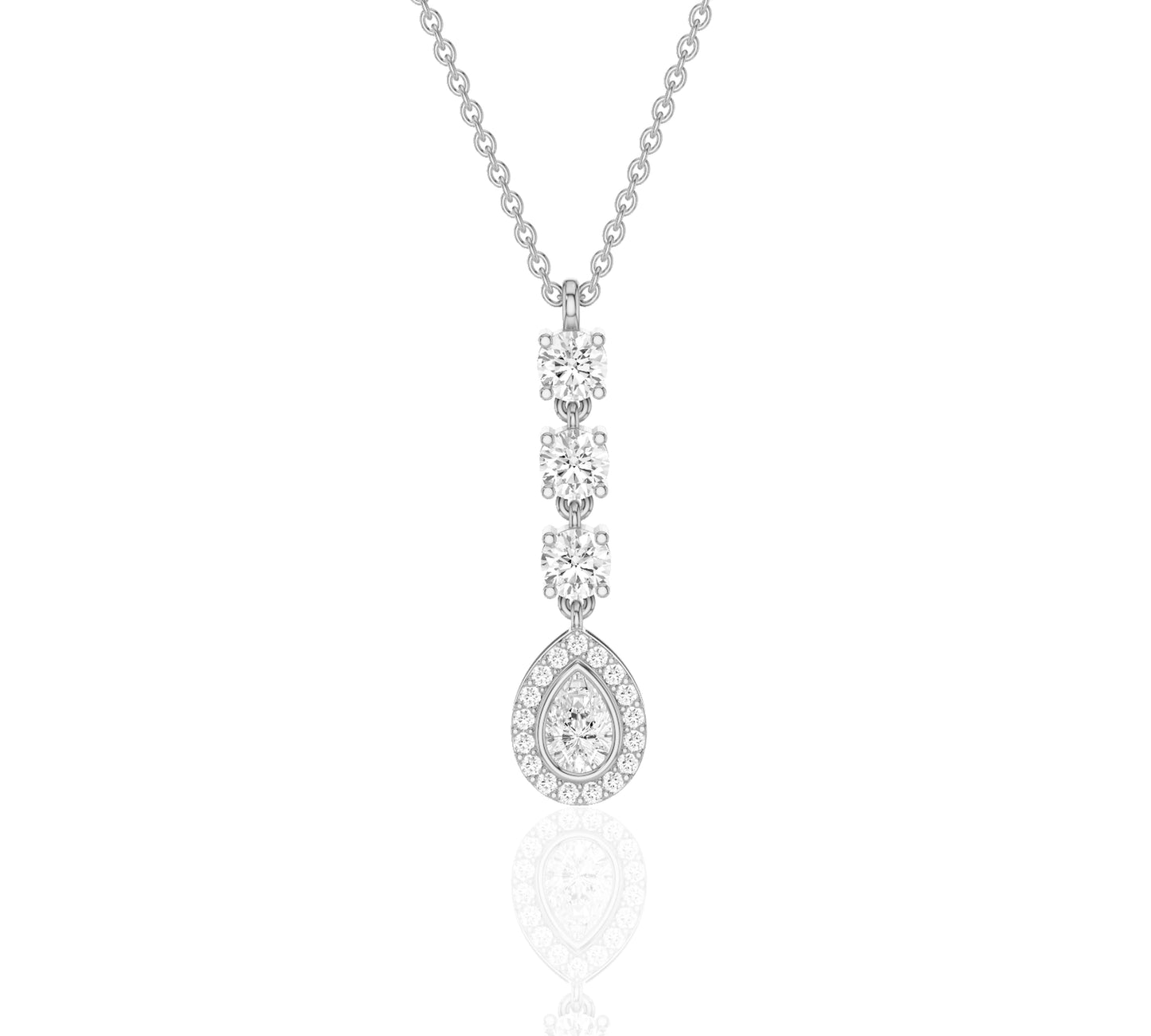 Romantic drop necklace with pear-shaped dangle