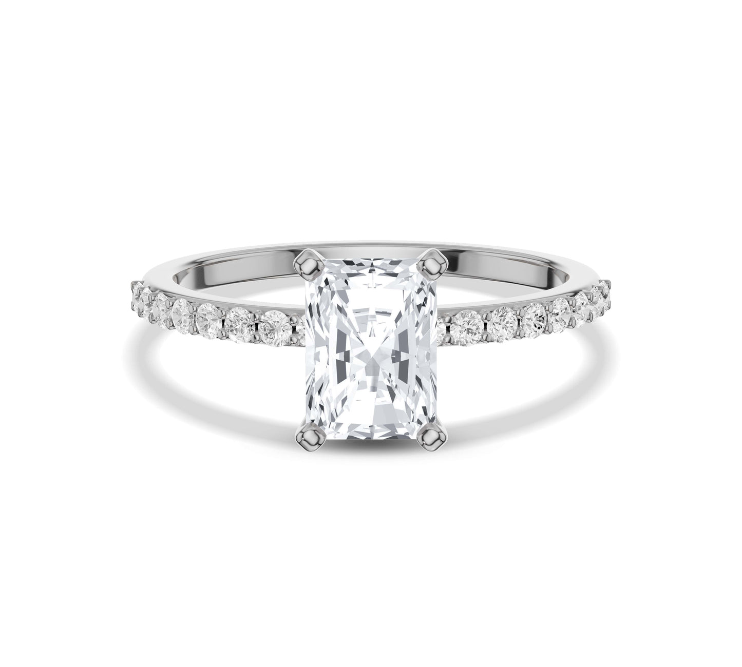 radiant engagement ring white gold