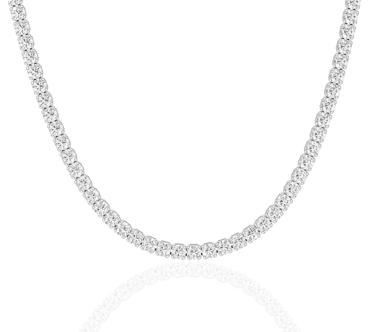 3 mm round moissanite tennis necklace