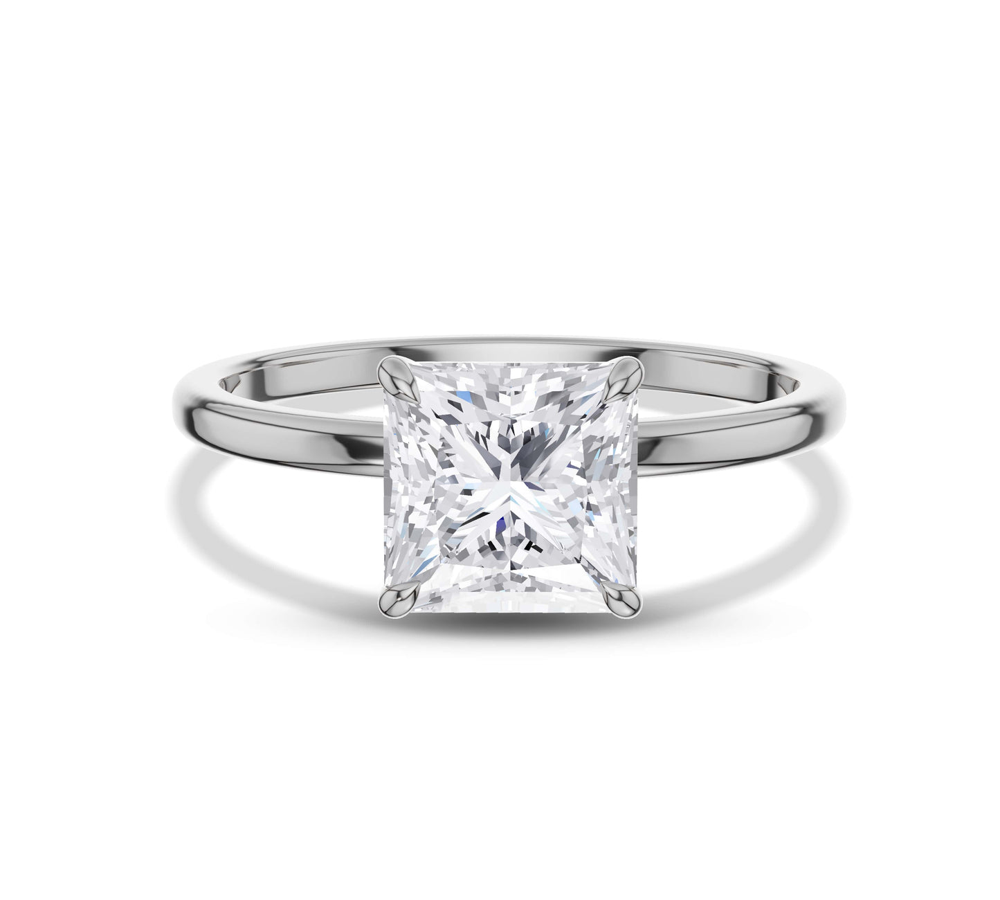 White gold pear shaped solitaire engagement ring
