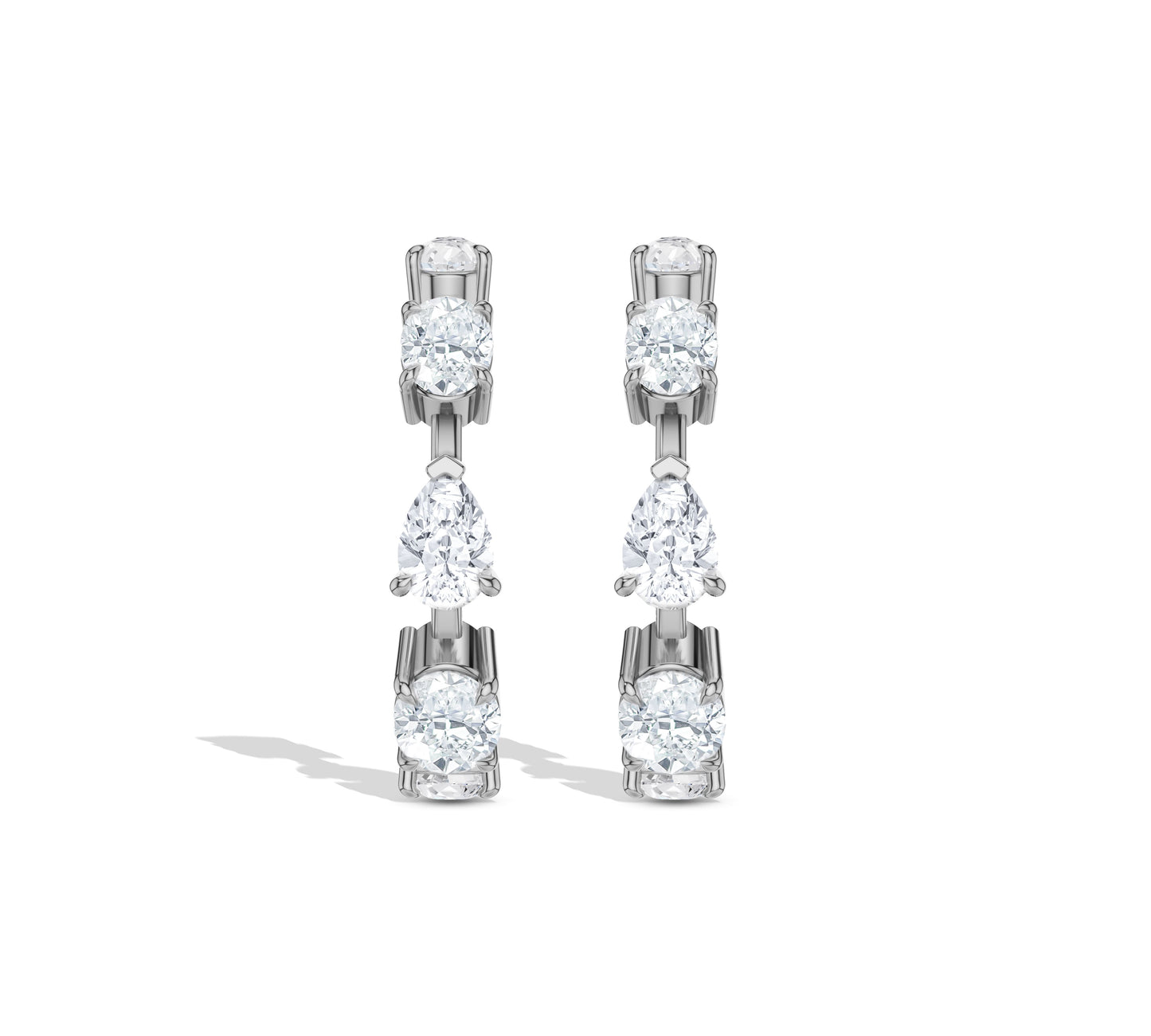 Intricate 14k gold hoop earrings with sparkling diamonds