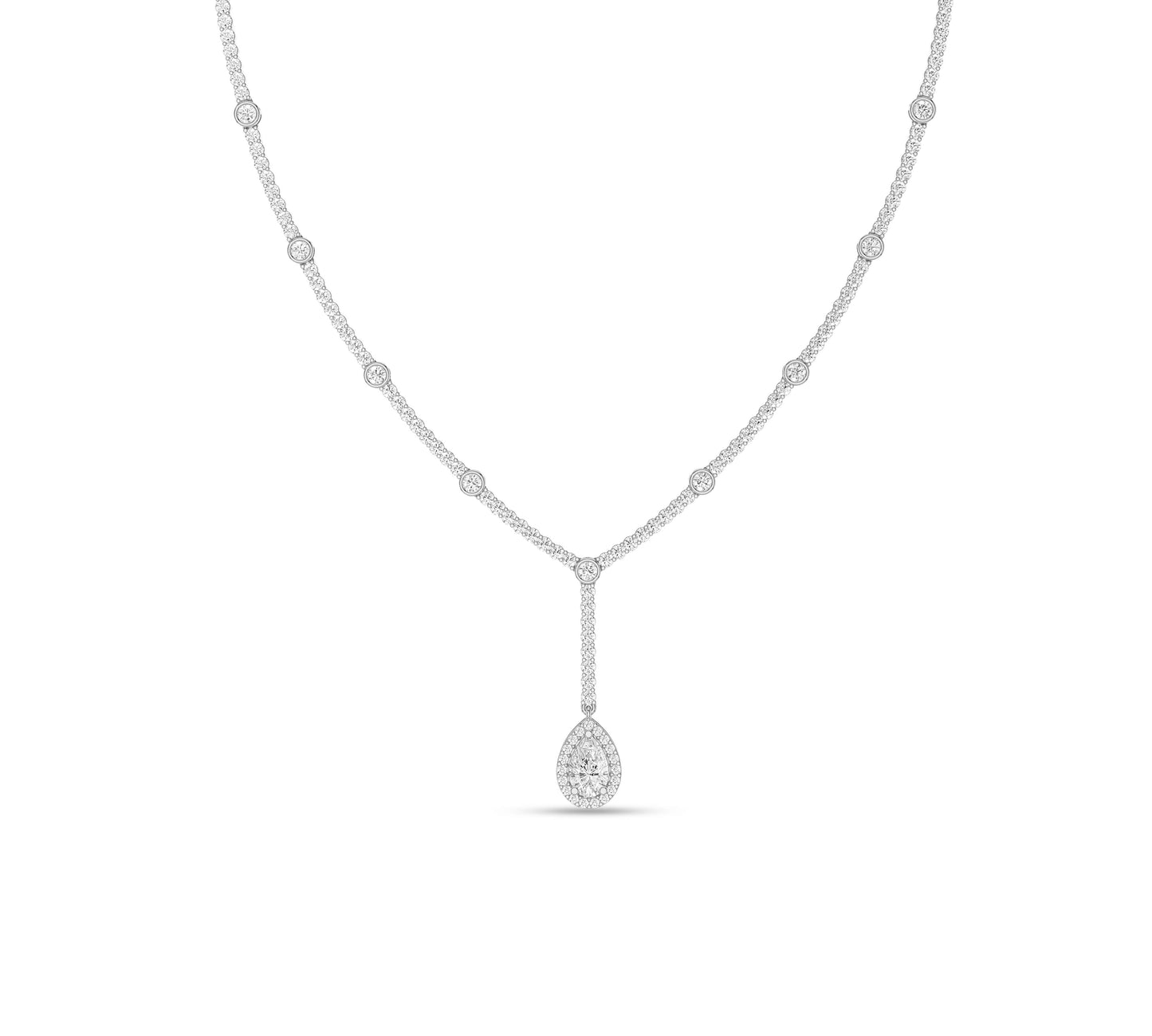 Wedding-ready pear drop necklace with ethical diamonds