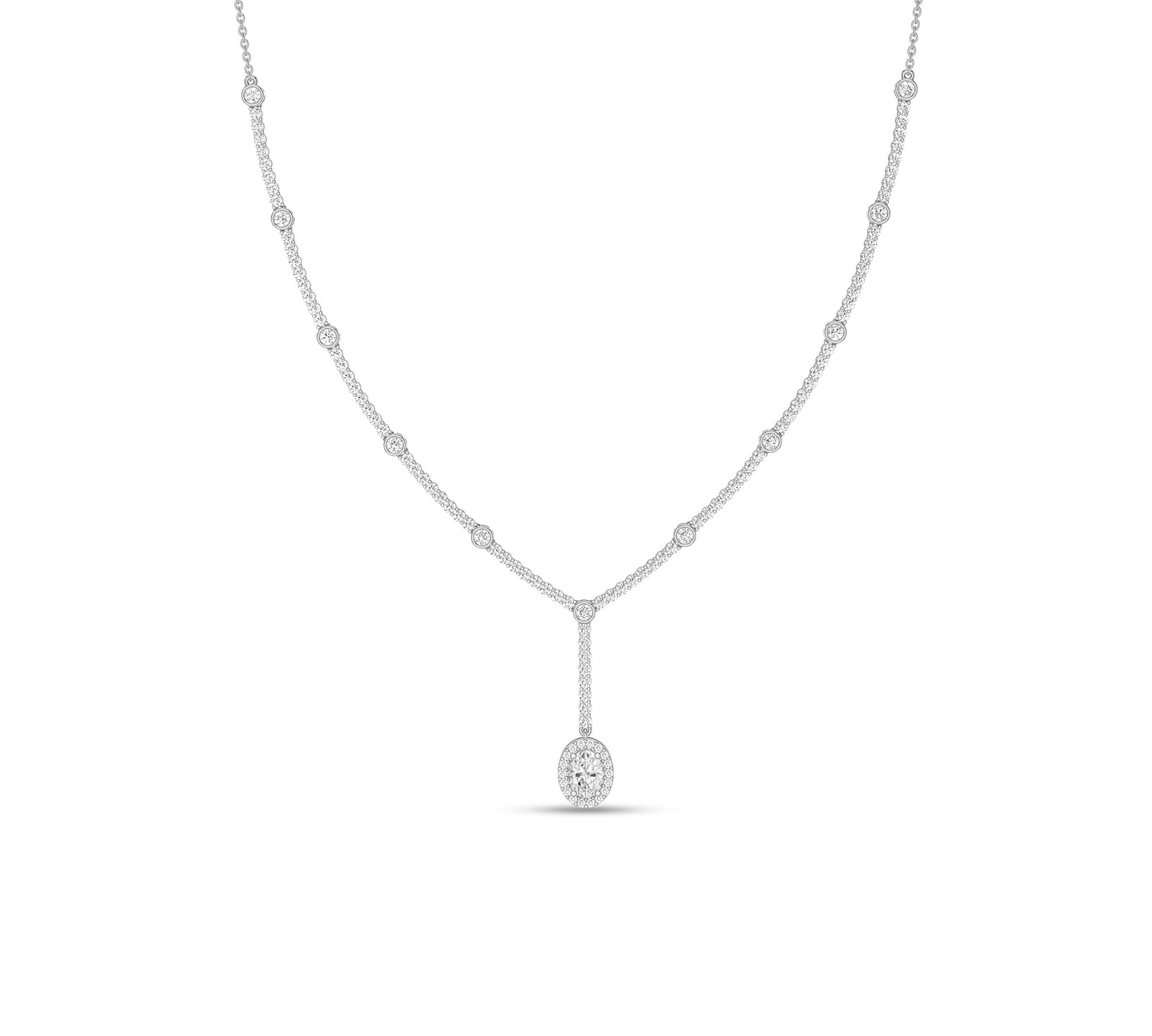14K gold oval bezel necklace for women with minimalist taste