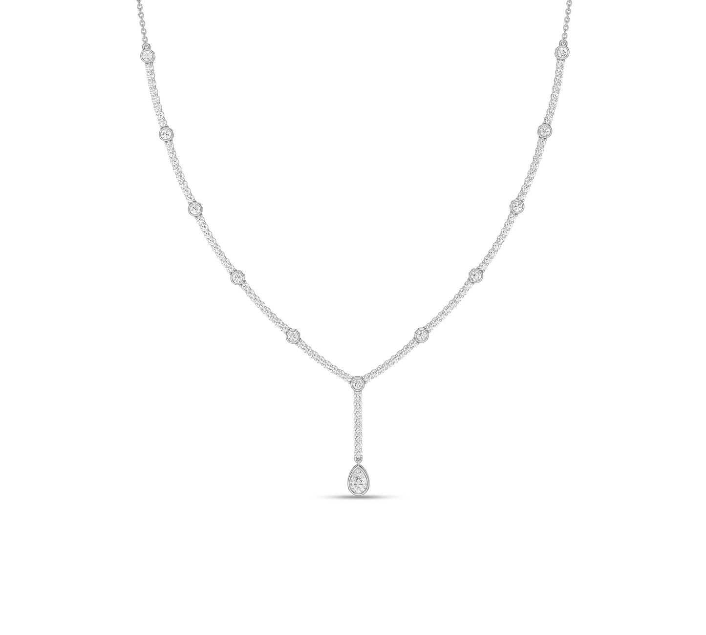 Luxury gold diamond drop necklace
