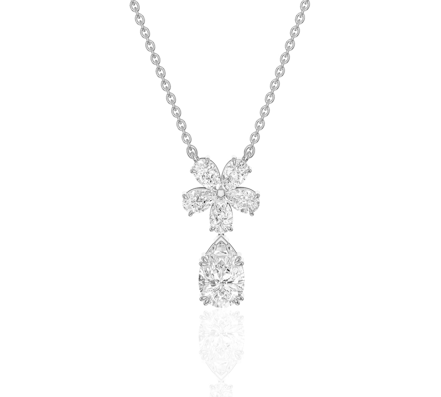 Bridal or bridesmaid floral necklace with sparkle