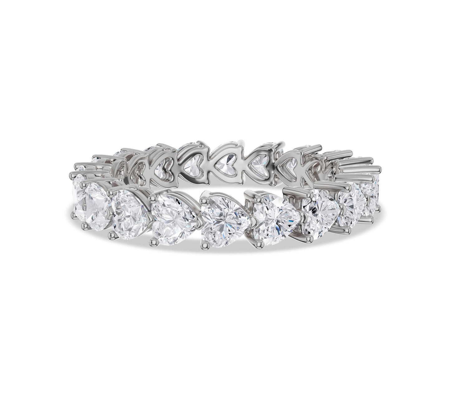 Lab Grown Heart Shaped Diamond Band