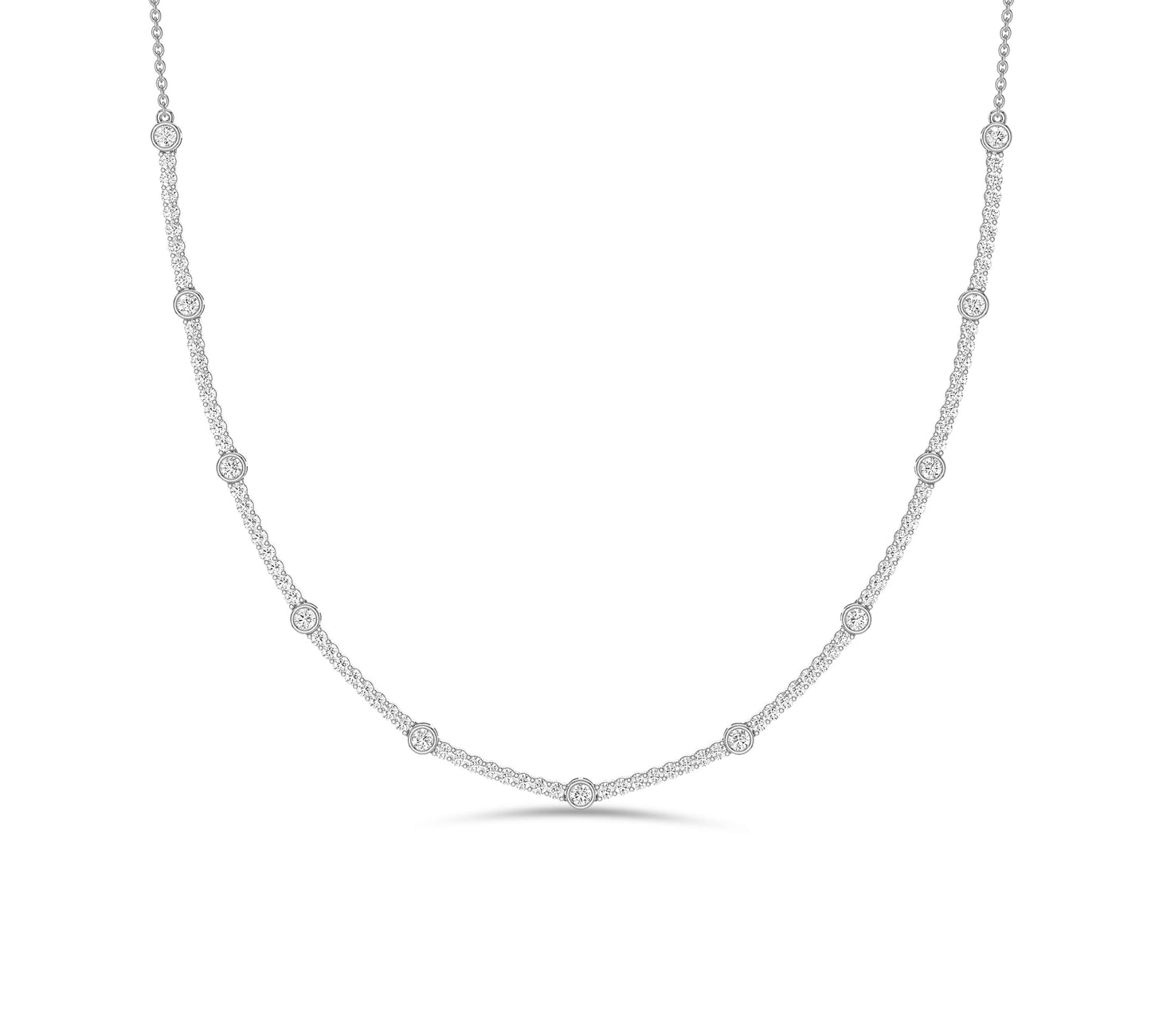 Sparkling diamonds on fine chain