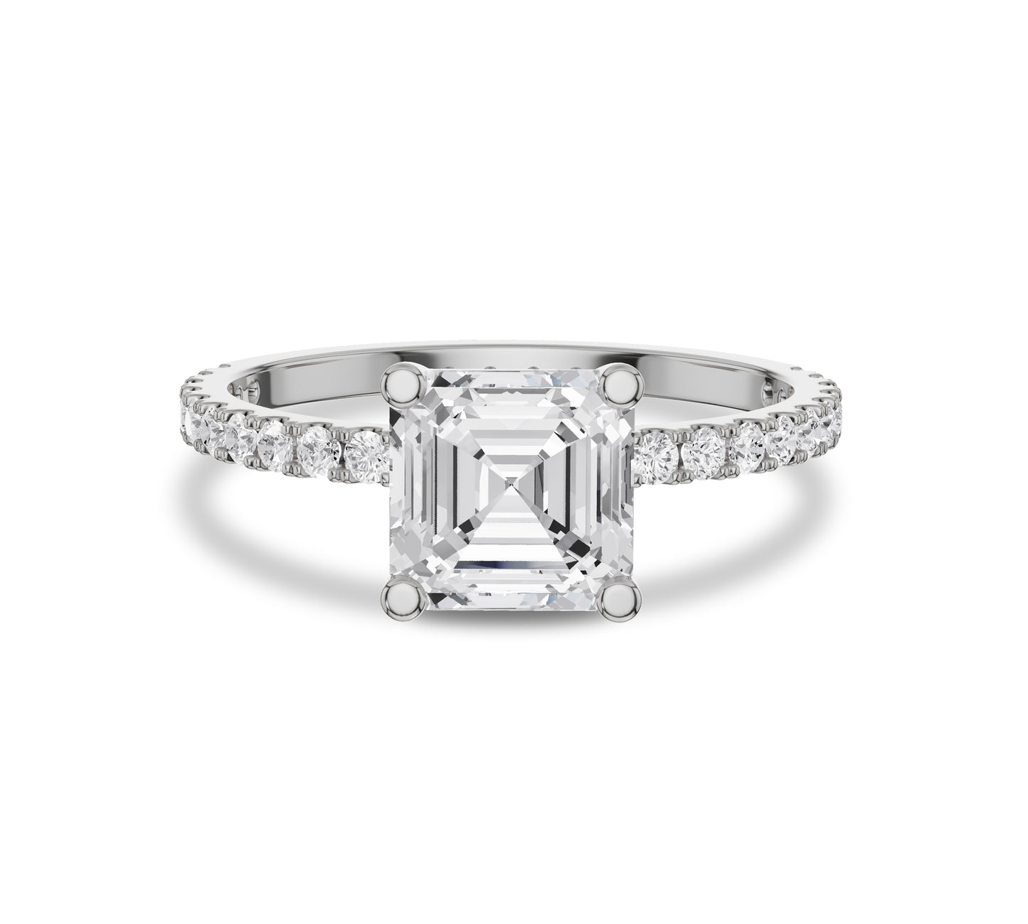 Asscher Cut Lab-Grown Diamond Engagement Ring