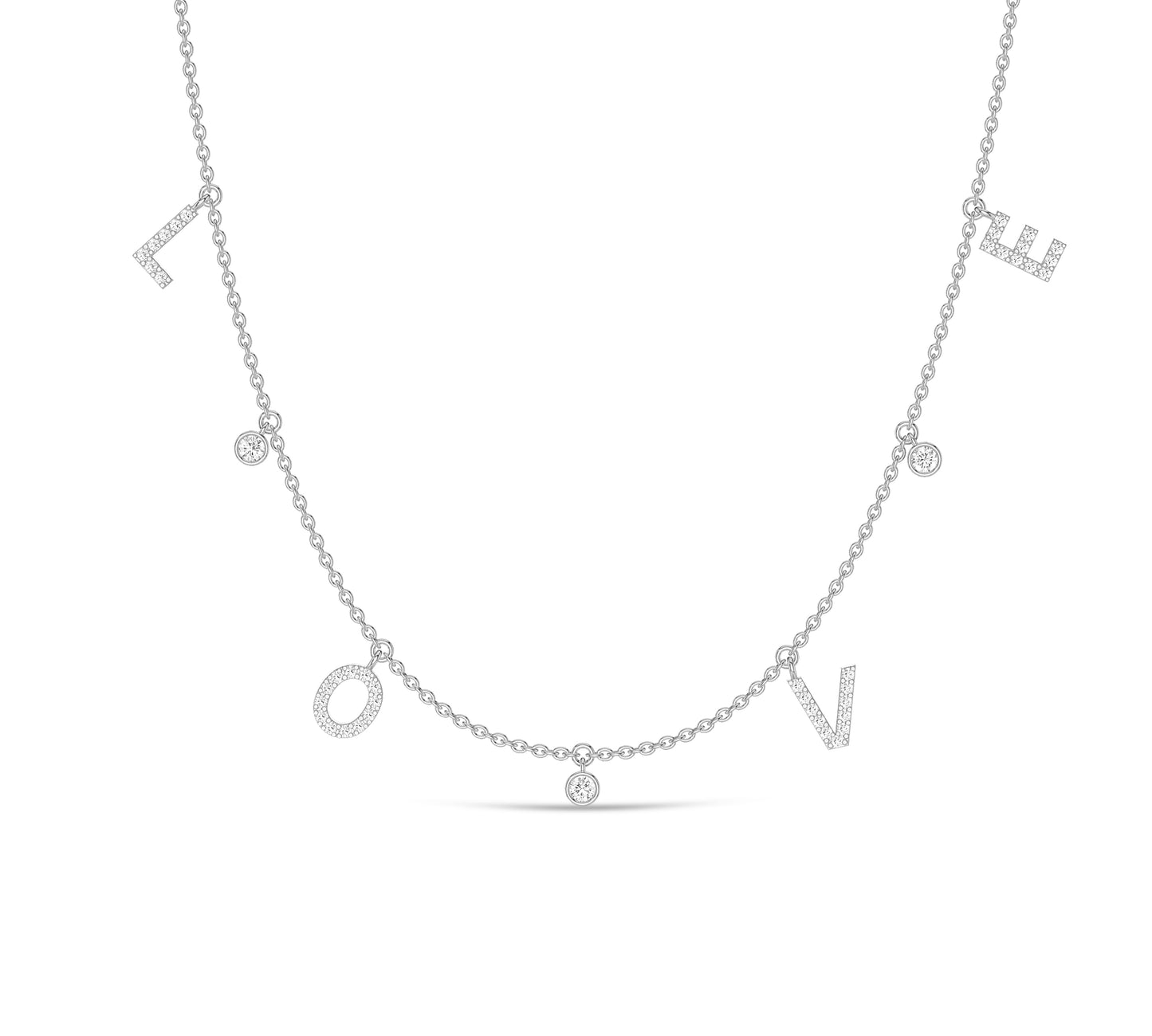 Delicate gold necklace with message of love