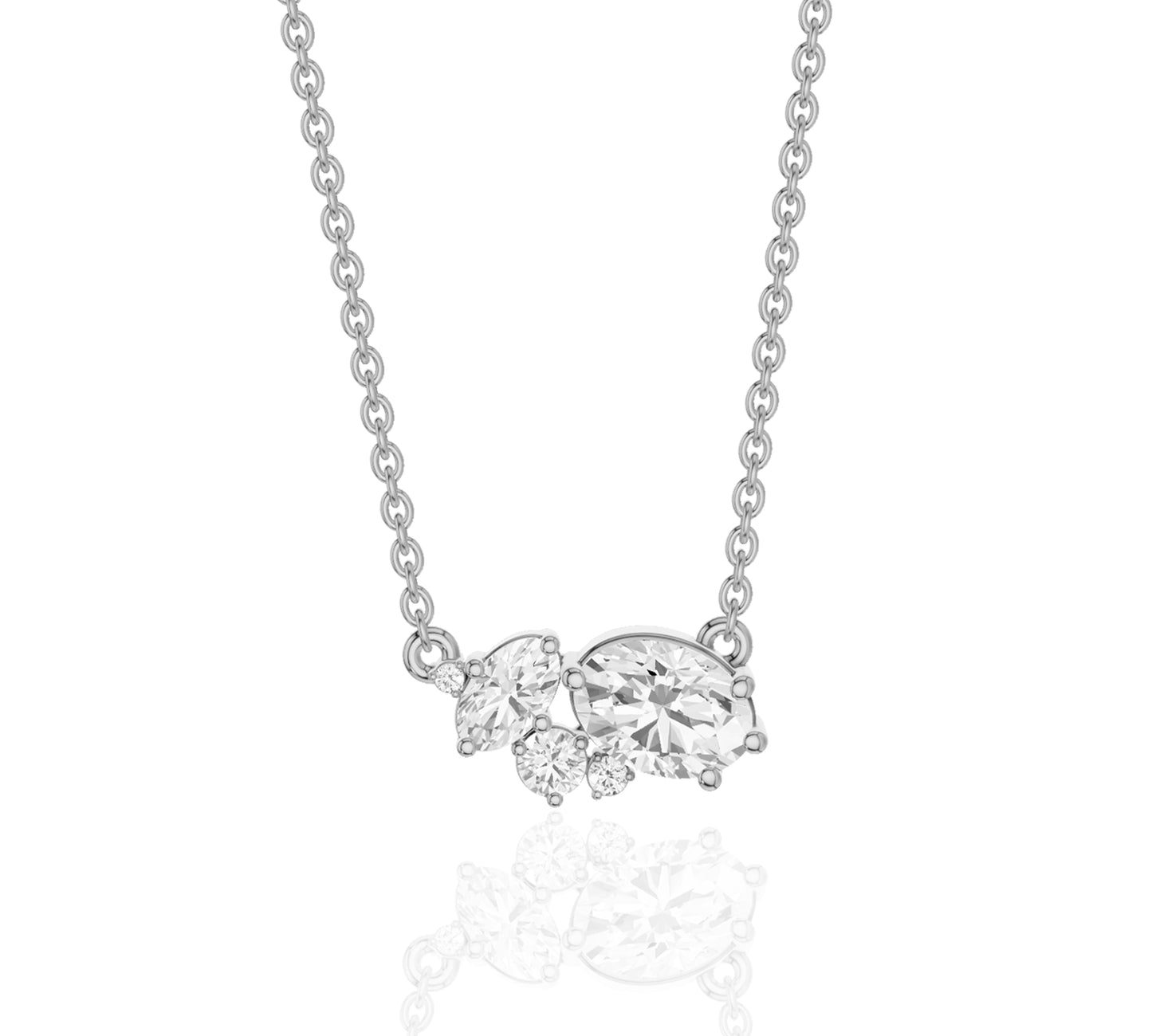 Petite gold necklace with lab-grown diamonds
