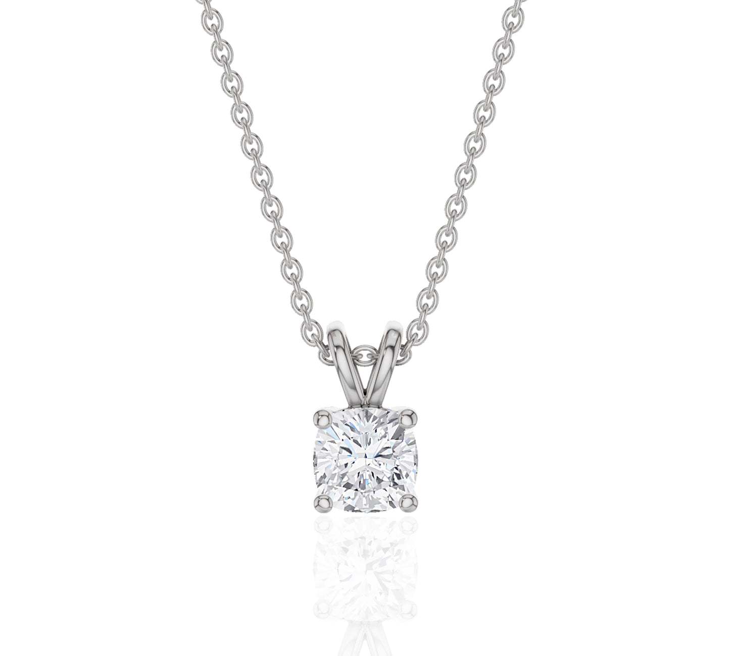 Cushion diamond solitaire pendants