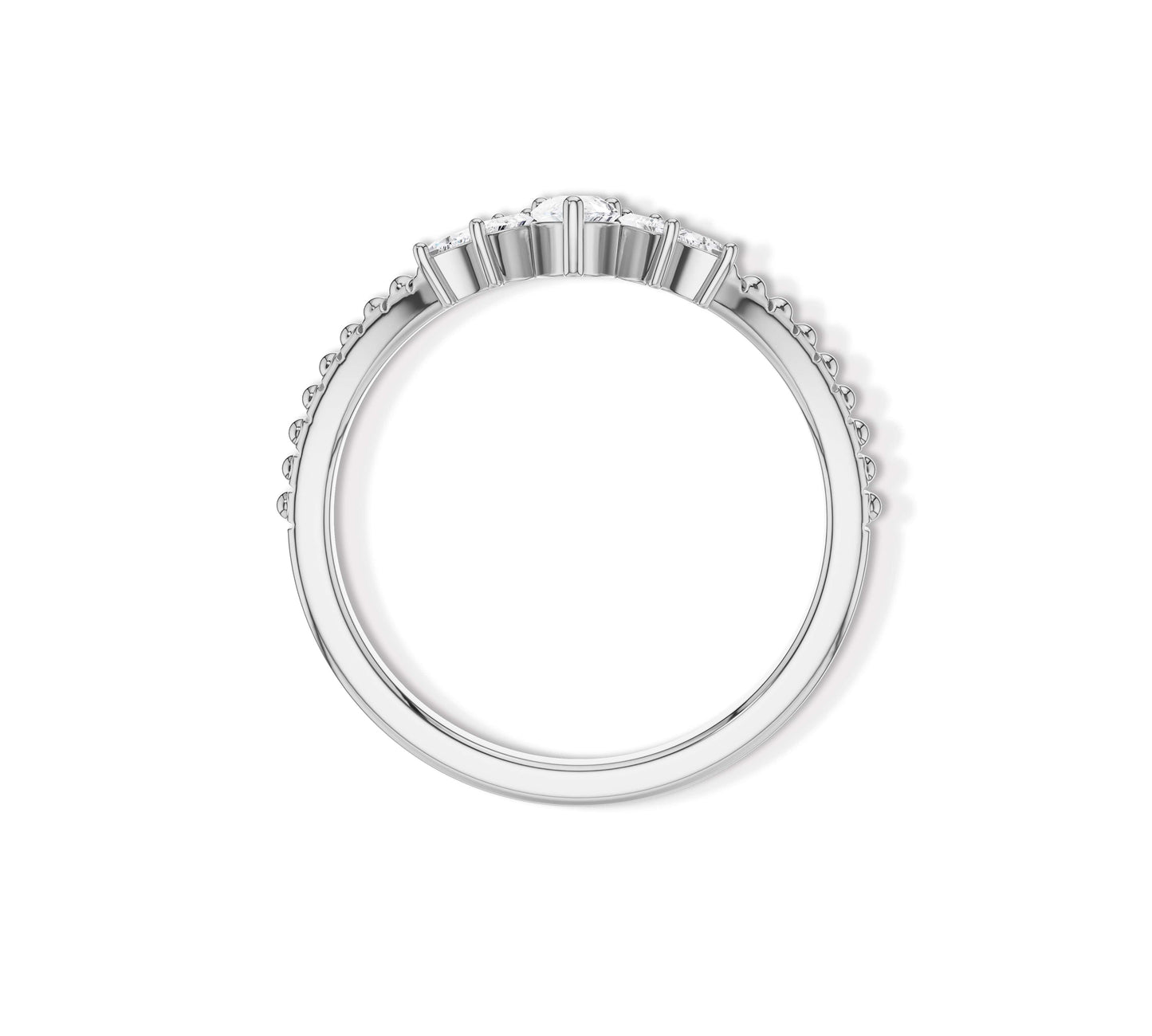 white gold wedding band curved