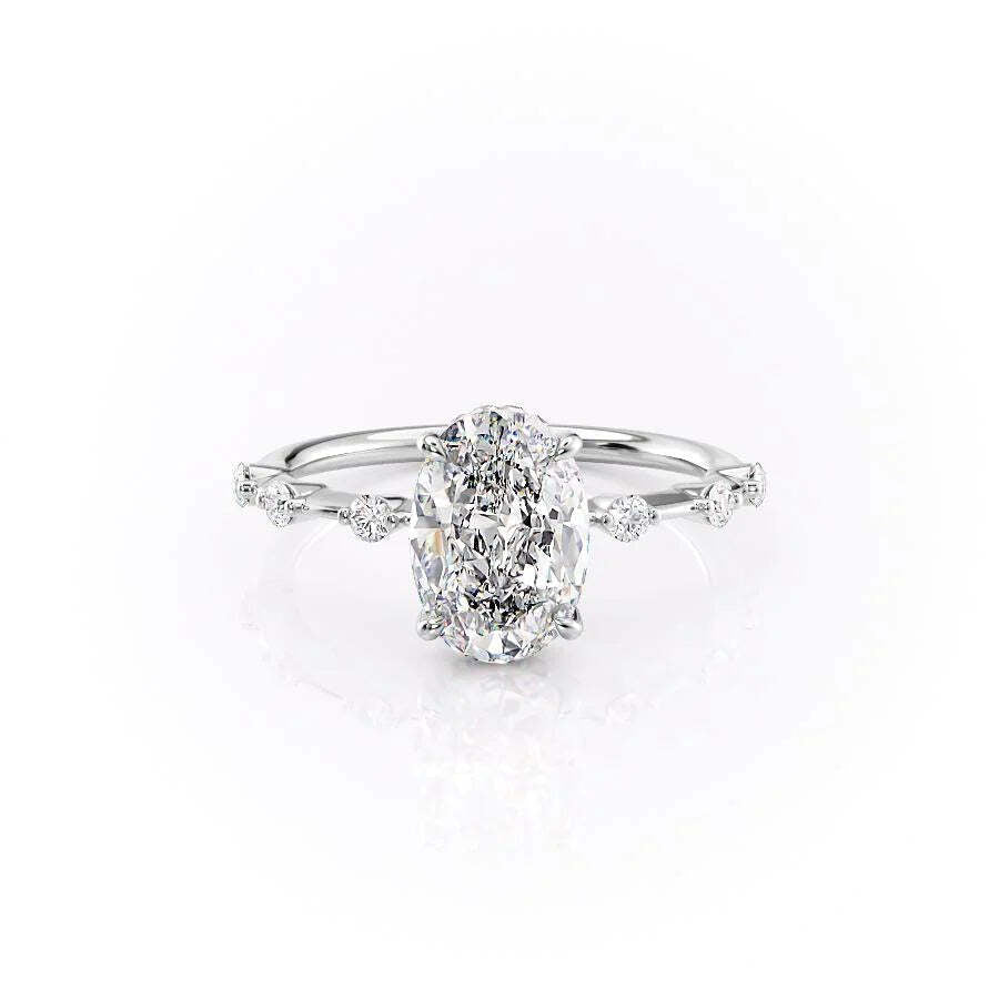 2.0Ct Oval Cut Diamond Hidden Halo Engagement Ring