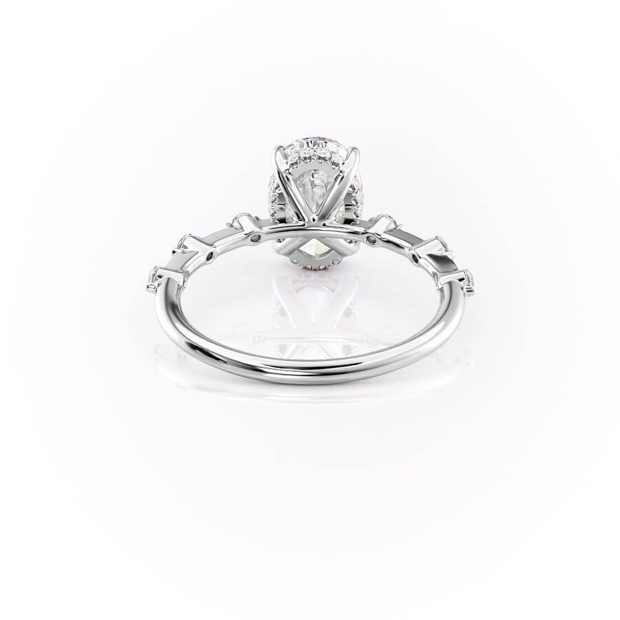 2.0Ct Oval Cut Diamond Hidden Halo Engagement Ring