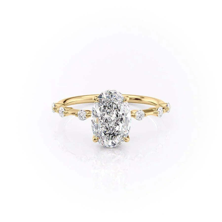 2.0Ct Oval Cut Diamond Hidden Halo Engagement Ring