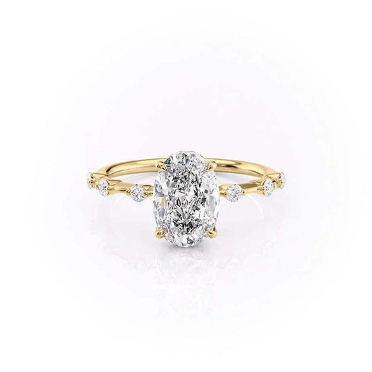 2.0Ct Oval Cut Diamond Hidden Halo Engagement Ring