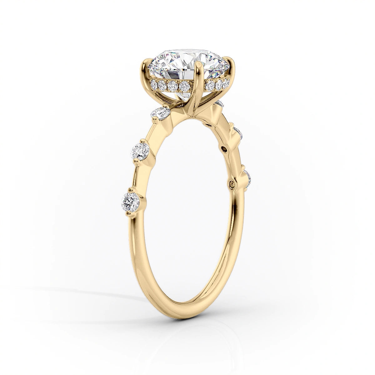 2.0Ct Oval Cut Diamond Hidden Halo Engagement Ring