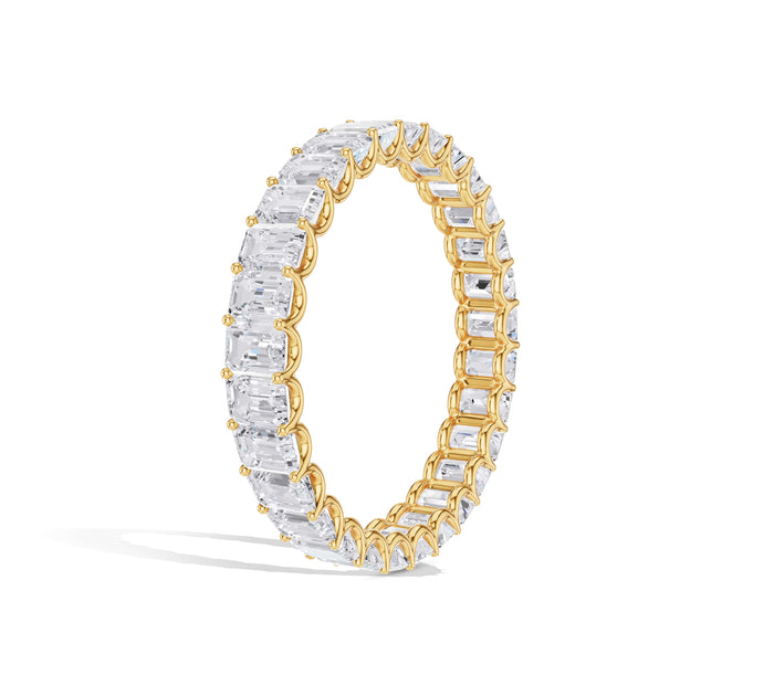 Vertical Emerald Eternity Wedding Band