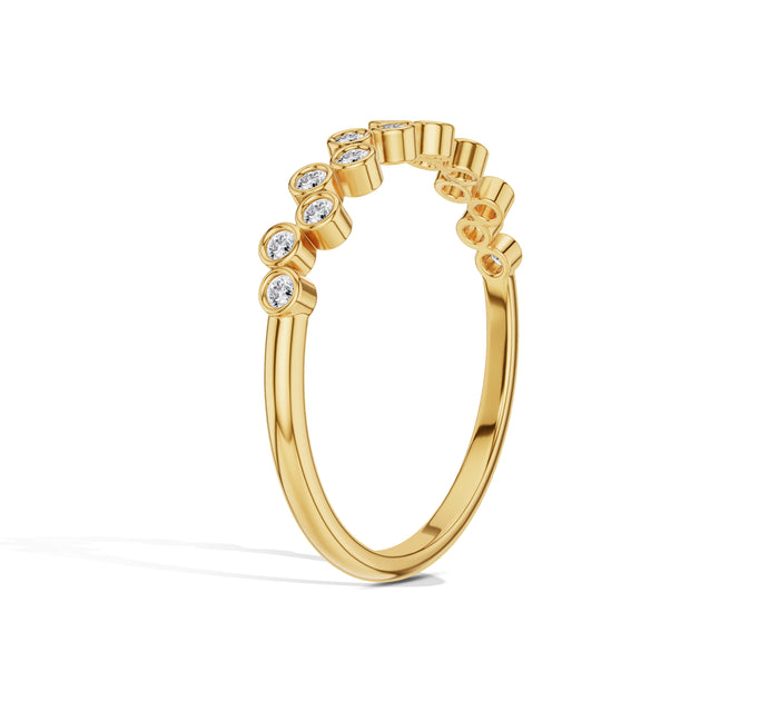 Zig Zag Round Diamond Wedding Band