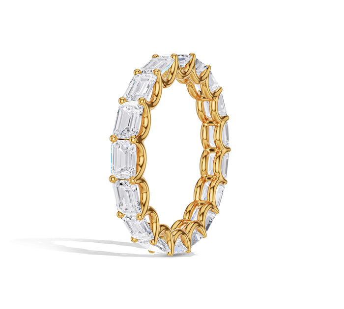 East West Emerald Eternity Wedding Band