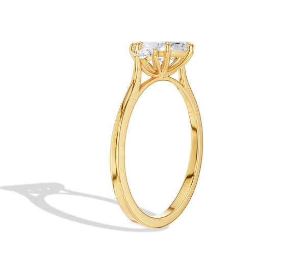 Marquise Engagement Ring with Pear Side Stone