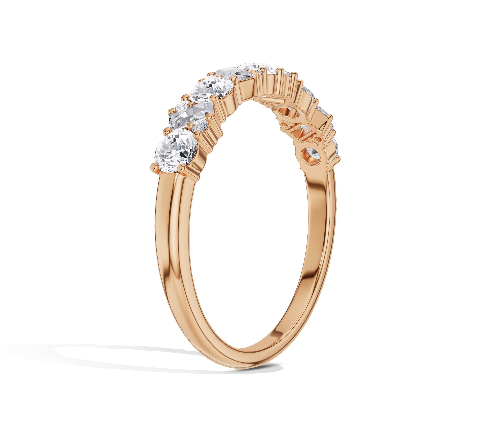 baguette and round diamond band
