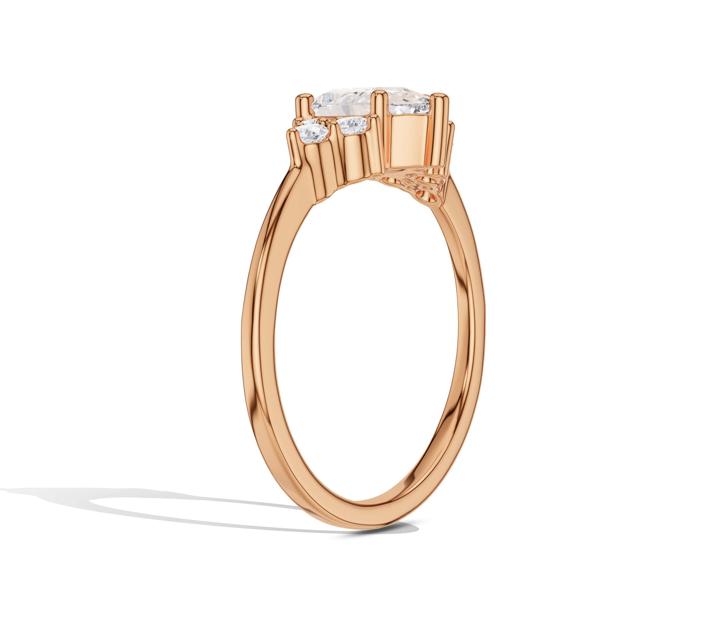 forest engagement ring in 14k rose gold