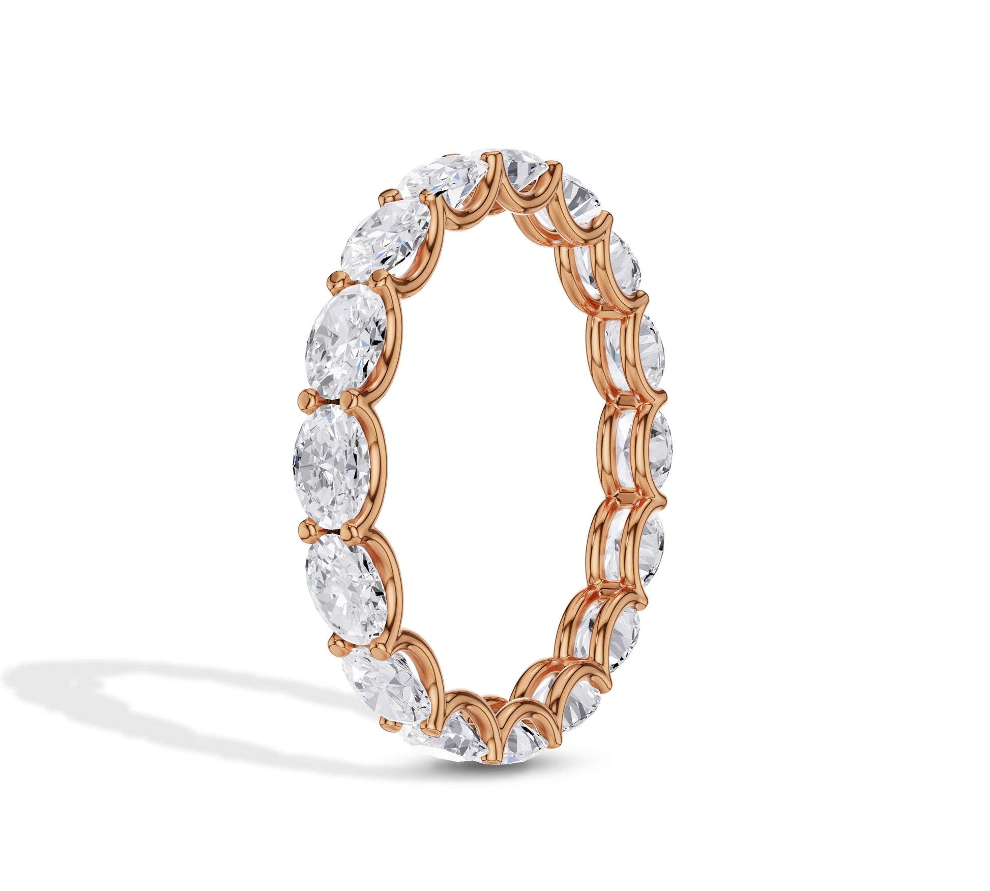 14K rose gold full diamond eternity band