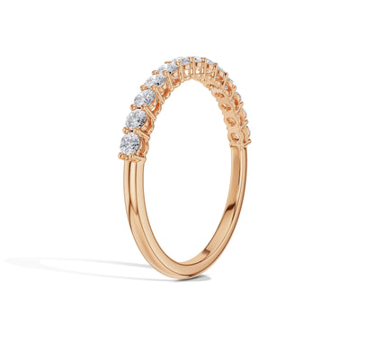 rose gold round diamond stacking ring
