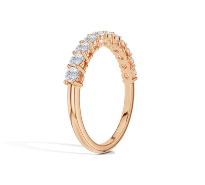 Stacked gold ring with lab-grown diamonds