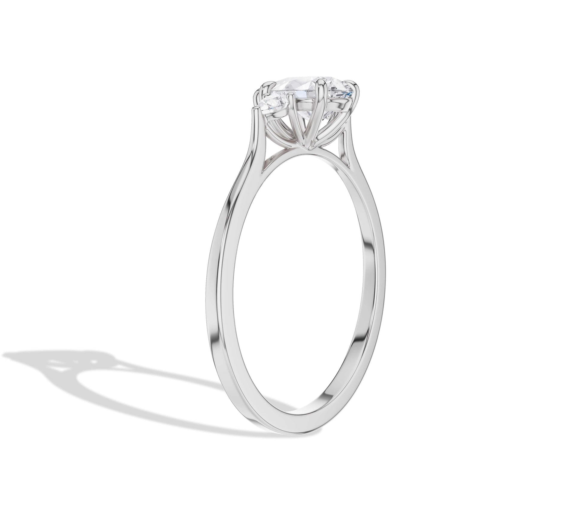 Pear Shaped Three-Stone Ring with pear side stone