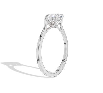 Pear Shaped Three-Stone Ring with pear side stone